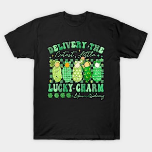 Labor & Delivery Lucky Charm Nurse Shamrock St Patrick's Day T-Shirt